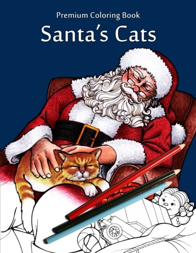 Santa's Cats: Christmas Adult Coloring Book