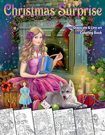 Christmas Surprise Coloring Book. Grayscale & Line art: Coloring Book for Adults