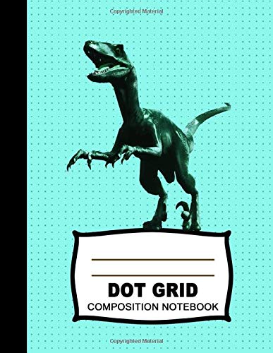 Dot Grid Composition Notebook: Beautiful and Large (8.5 x 11 inches) - 100+ Dotted Pages Black Dotted Notebook - Jurassic Age Journal for School and