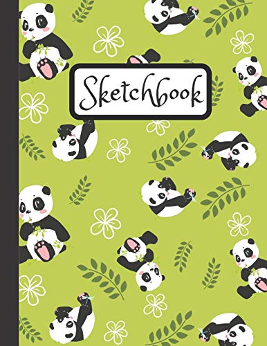 Sketchbook: Inspirational Large Blank Sketch Book Baby Panda With Bamboo For Sketching.Doodling And Drawing. Sketch Pad For Kids And Adults