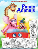 Funny Animals: Grayscale Coloring book