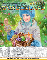 Winter Wonderland. Christmas coloring book for adults: Grayscale & Line art Coloring book