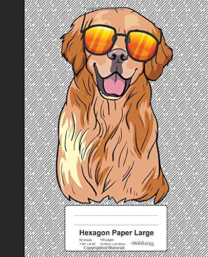 Hexagon Paper Large: Book Golden Retriever Labrador Dog (Weezag Hexagon Paper Large Notebook)