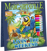 Margaritaville Livin The Weekend Adult Coloring Book Collector's Edition With 24 Colored Pencils. Pencil Sharpener and 4 Drink Recipes