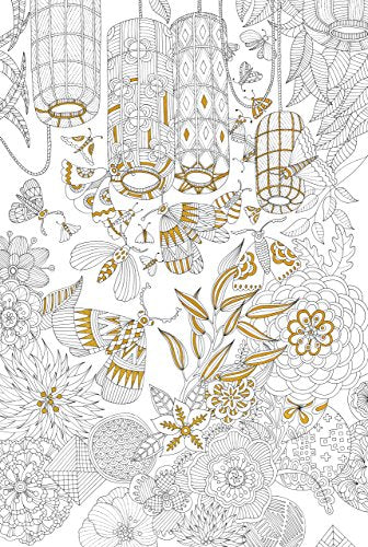 Zen Garden Gold Foil Coloring Poster