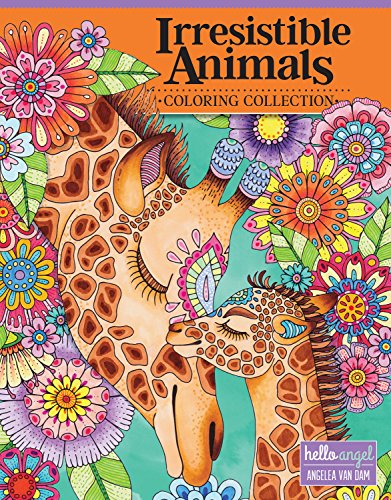 Hello Angel Irresistible Animals Coloring Collection (Design Originals) 32 Adorable Designs include Cats. Dogs. Owls. Otters. Sloths. Elephants. Koa