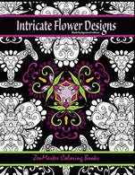 Intricate Flower Designs Black Background Edition: Adult Coloring Book with floral kaleidoscope designs (Coloring books for grownups) (Volume 30)