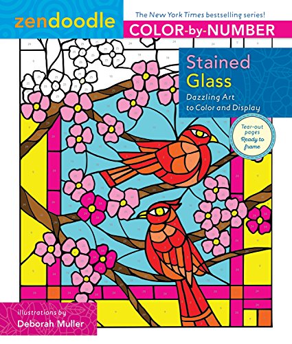Zendoodle Color-by-Number: Stained Glass: Dazzling Art to Color and Display