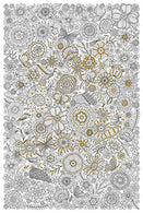 Blooms. Birds. & Butterflies Gold Foil Coloring Poster