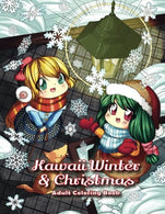 Kawaii Winter & Christmas Adult Coloring Book: A Winter Coloring Book for Adults and Kids: Kawaii Characters. Chibi Angels. Winter Scenes and Ch