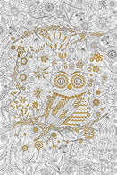 Owl Town Gold Foil Coloring Poster