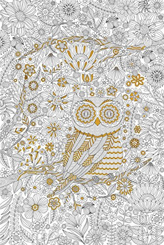 Owl Town Gold Foil Coloring Poster